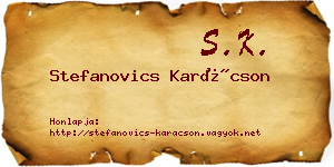 Stefanovics Karácson névjegykártya